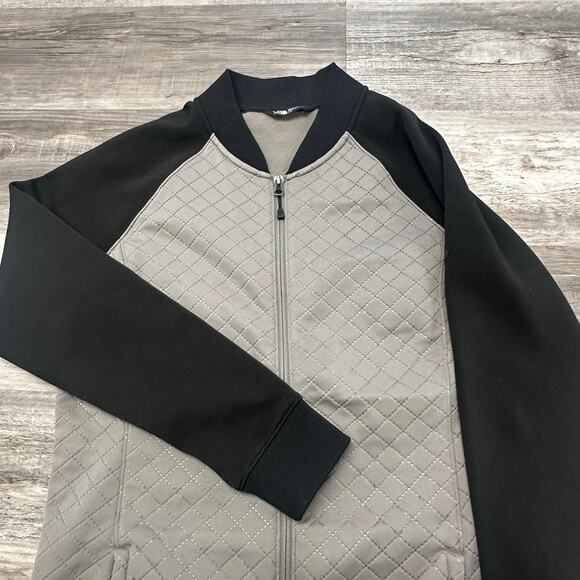 The North Face Gray Black Womens L Full Zip Diamond Quilted Fleece Lined Jacket - Picture 2 of 11